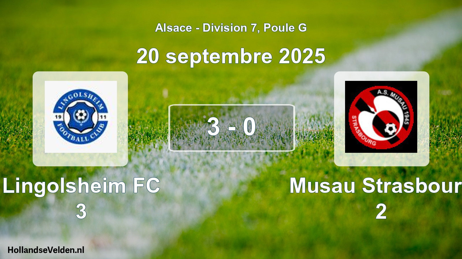 Total number of matches played: Lingolsheim FC 3 - Musau Strasbourg 2 3 - 0 (20 September 2025)