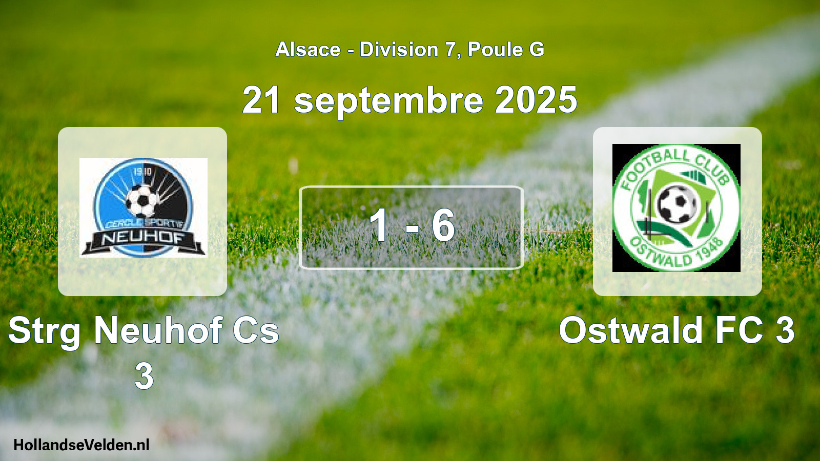 Gespeelde wedstrijd: Strg Neuhof Cs 3 - Ostwald FC 3 1 - 6 (21 september 2025)