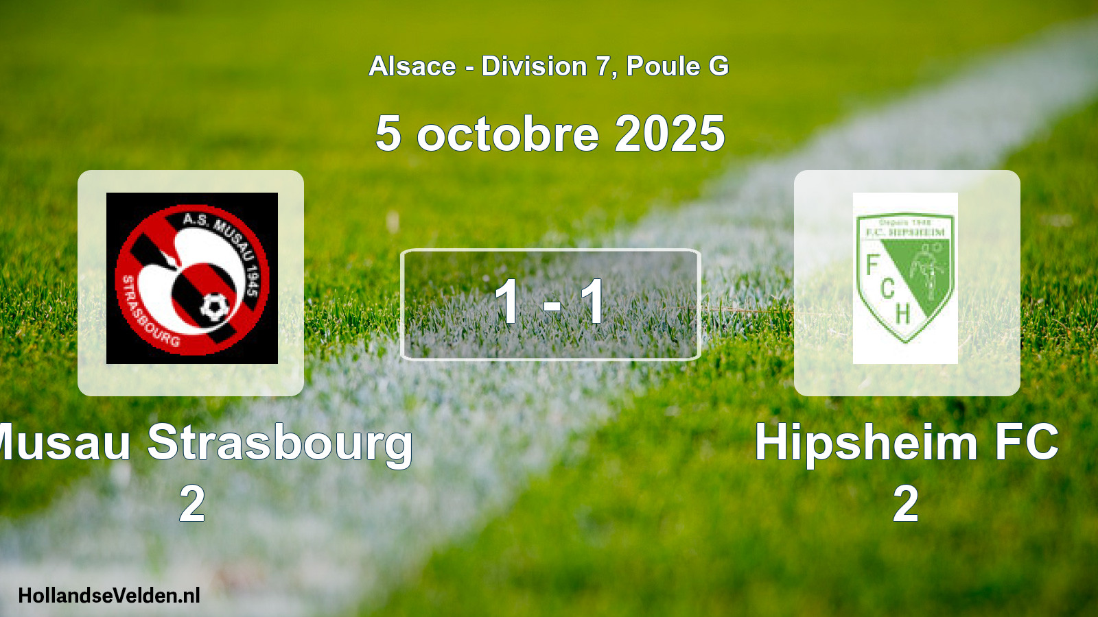 Match joué: Musau Strasbourg 2 - Hipsheim FC 2 1 - 1 (5 octobre 2025)