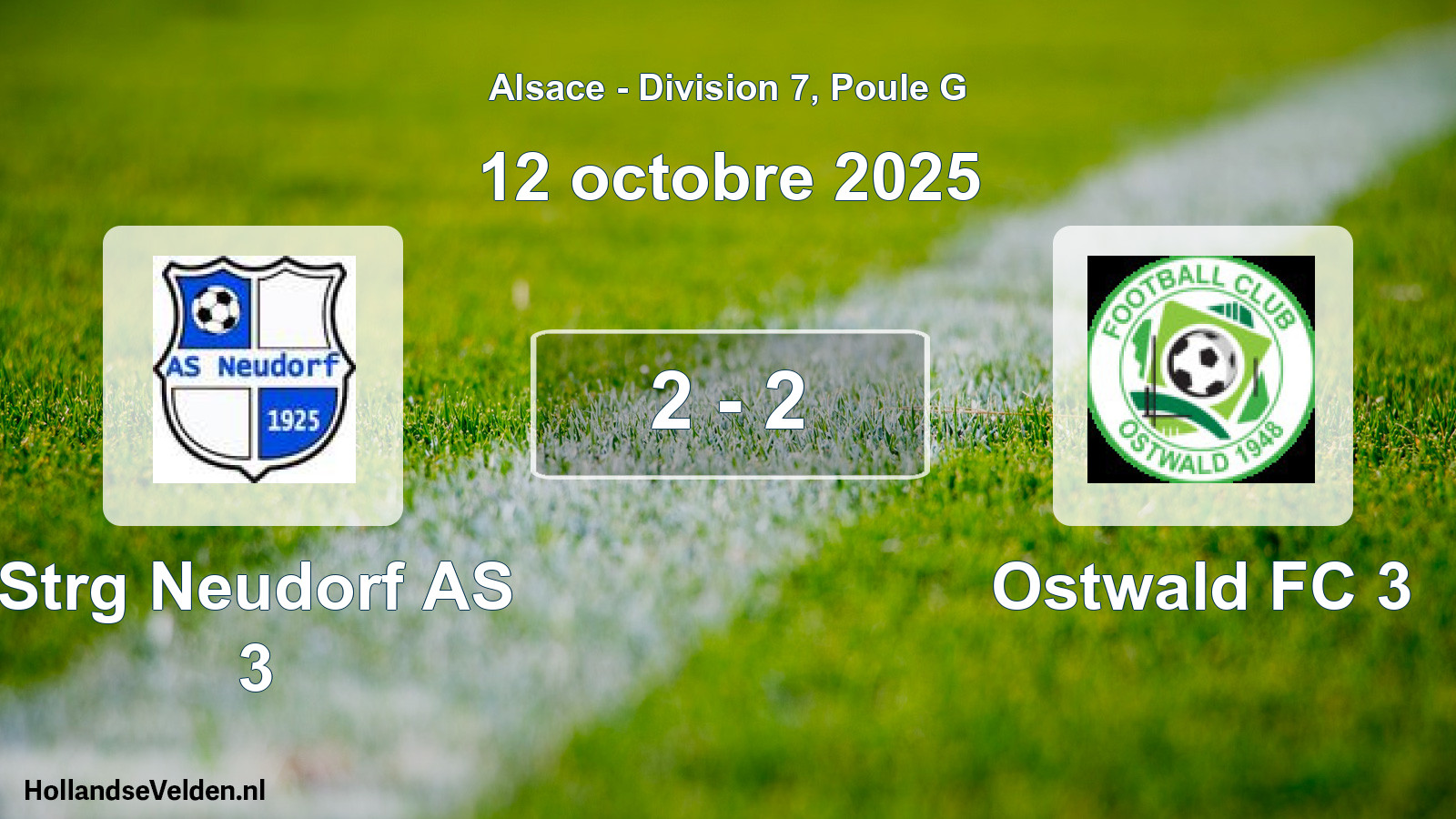 Gespeelde wedstrijd: Strg Neudorf AS 3 - Ostwald FC 3 2 - 2 (12 oktober 2025)
