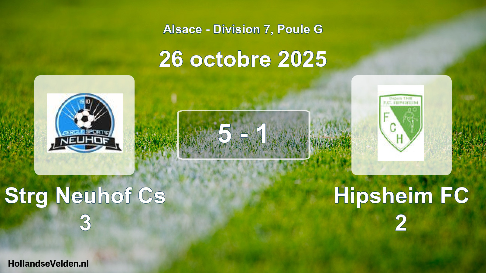 Match joué: Strg Neuhof Cs 3 - Hipsheim FC 2 5 - 1 (26 octobre 2025)