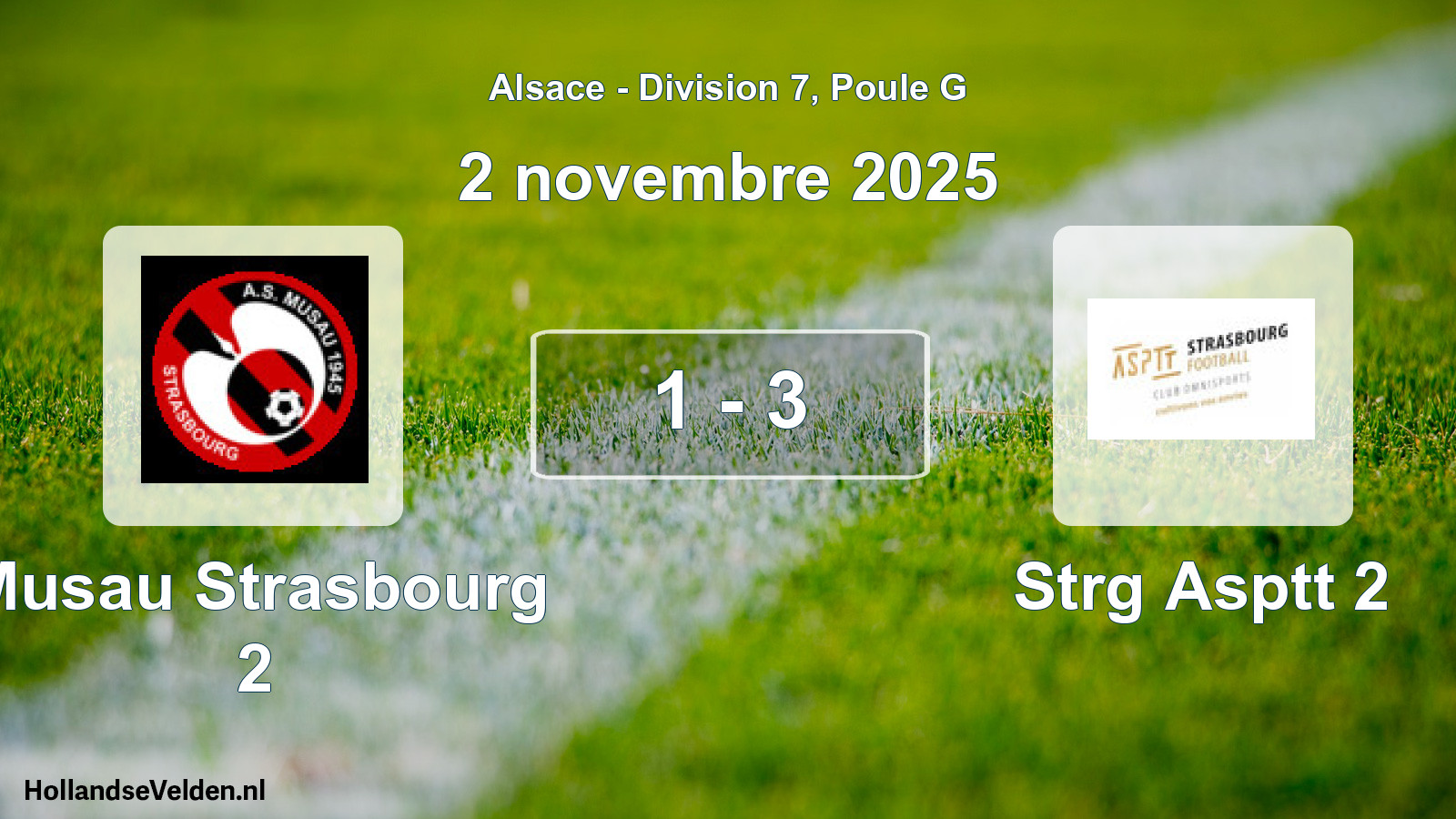 Match joué: Musau Strasbourg 2 - Strg Asptt 2 1 - 3 (2 novembre 2025)