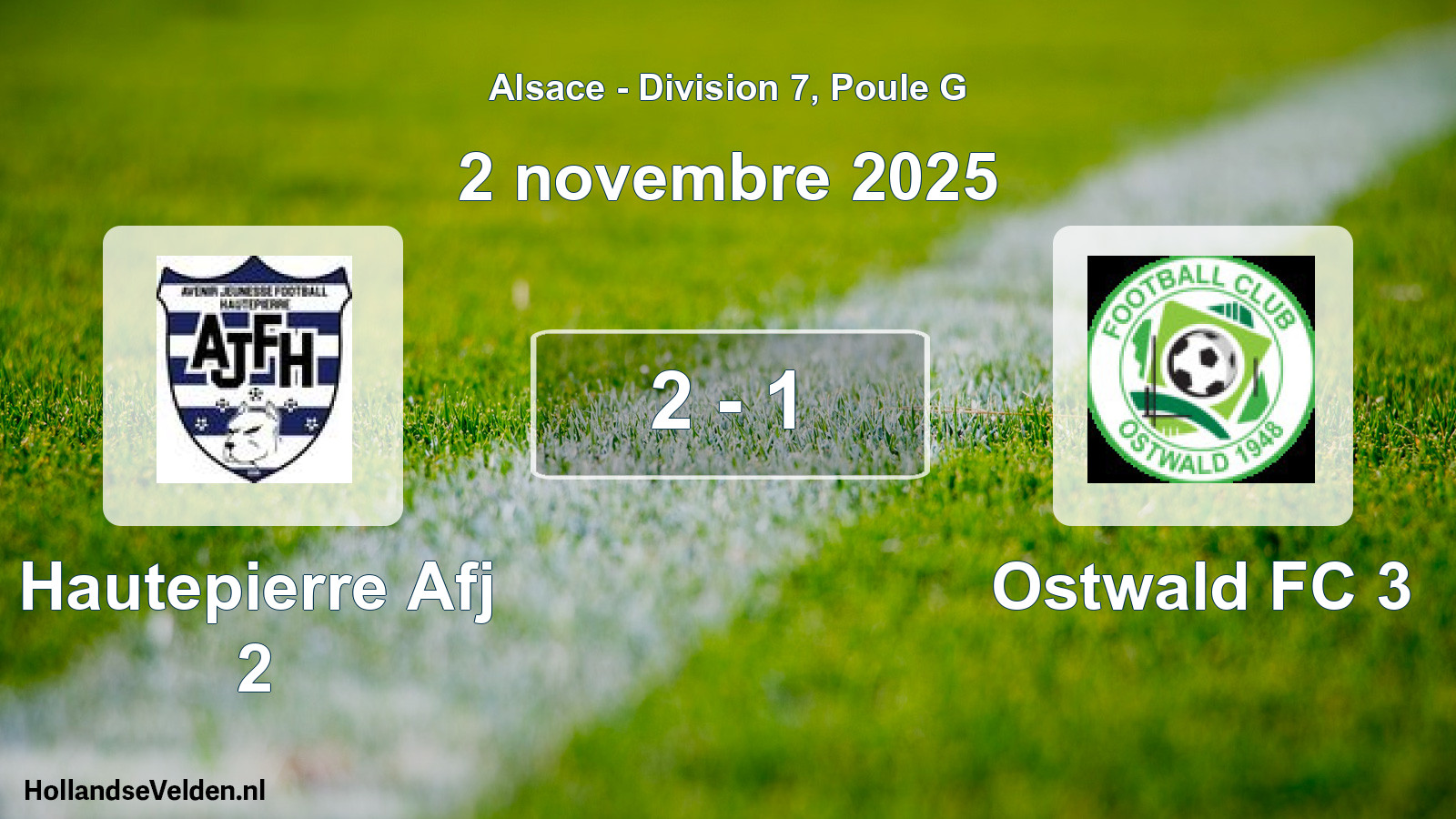 Match joué: Hautepierre Afj 2 - Ostwald FC 3 2 - 1 (2 novembre 2025)