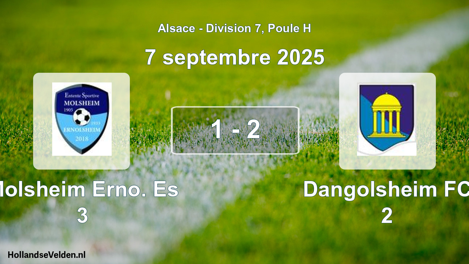 Match joué: Molsheim Erno. Es 3 - Dangolsheim FC 2 1 - 2 (7 septembre 2025)