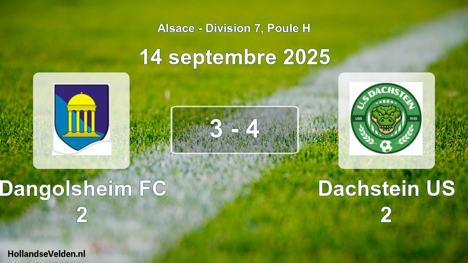 Match joué: Dangolsheim FC 2 - Dachstein US 2 3 - 4 (14 septembre 2025)