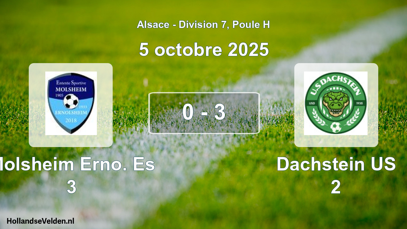 Match joué: Molsheim Erno. Es 3 - Dachstein US 2 0 - 3 (5 octobre 2025)