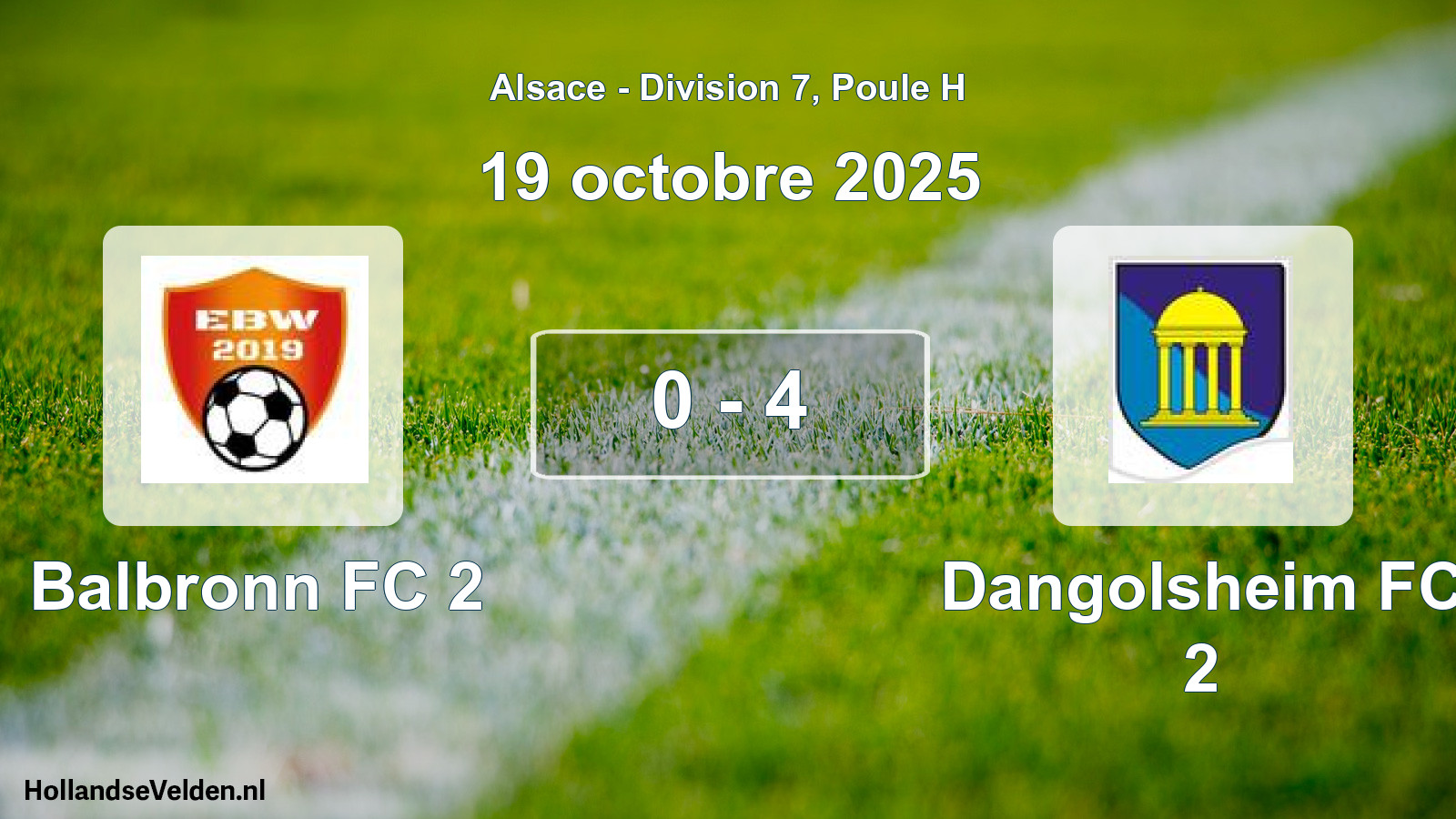 Match joué: Balbronn FC 2 - Dangolsheim FC 2 0 - 4 (19 octobre 2025)