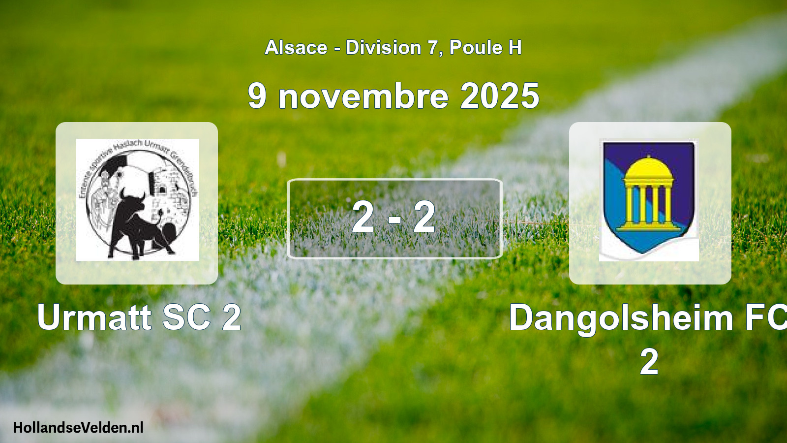 Total number of matches played: Urmatt SC 2 - Dangolsheim FC 2 2 - 2 (9 November 2025)