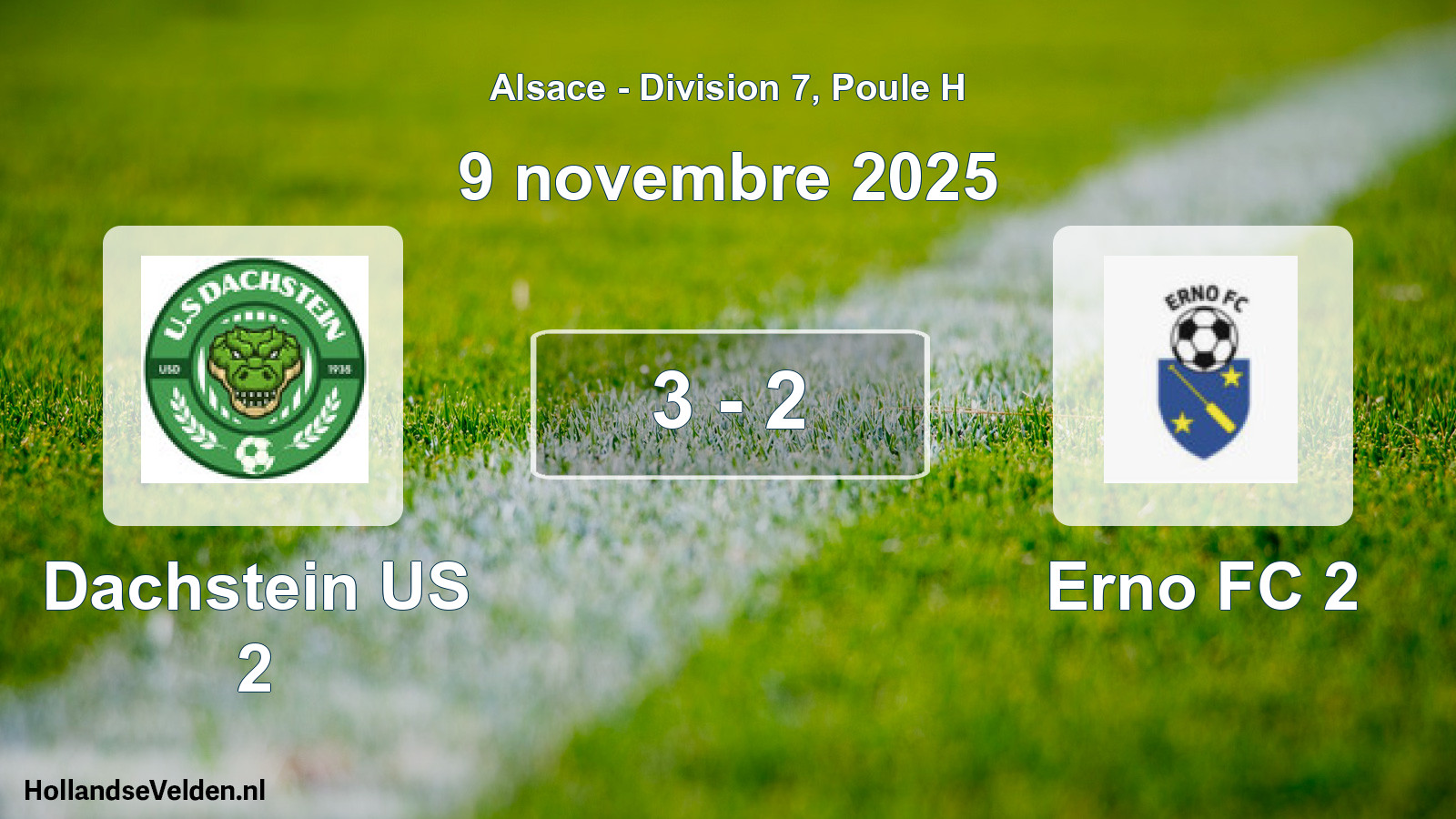 Match joué: Dachstein US 2 - Erno FC 2 3 - 2 (9 novembre 2025)