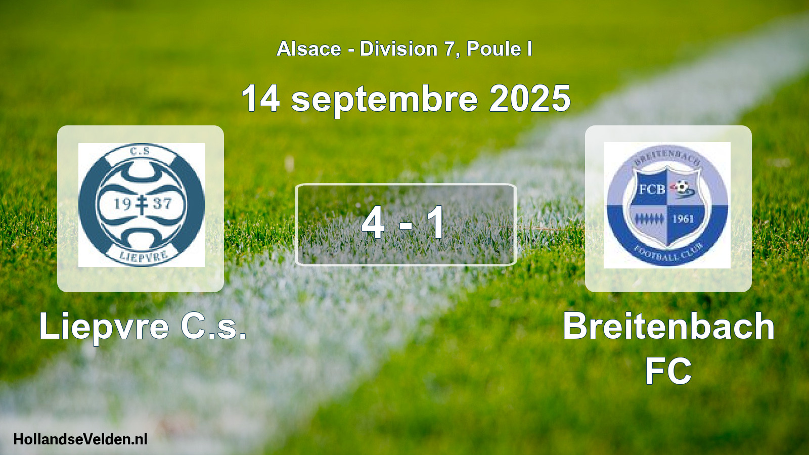 Match joué: Liepvre C.s. - Breitenbach FC 4 - 1 (14 septembre 2025)