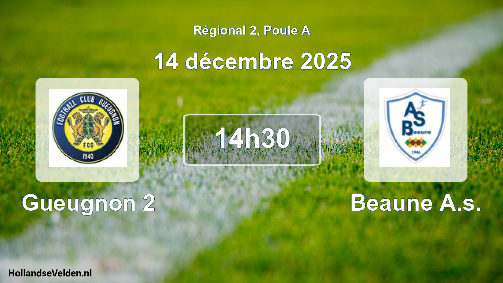 Scheduled Match: Gueugnon 2 - Beaune A.s. (14 December 2025)