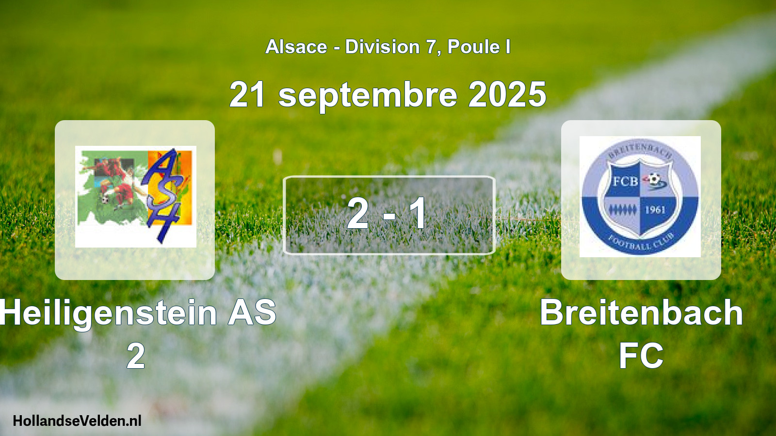 Match joué: Heiligenstein AS 2 - Breitenbach FC 2 - 1 (21 septembre 2025)