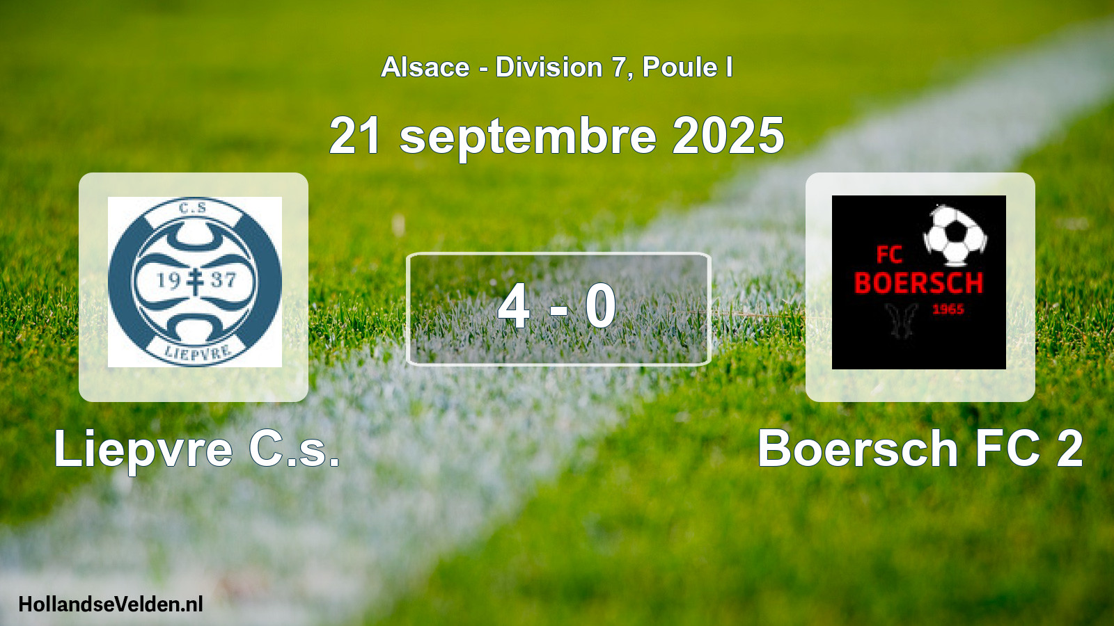 Match joué: Liepvre C.s. - Boersch FC 2 4 - 0 (21 septembre 2025)