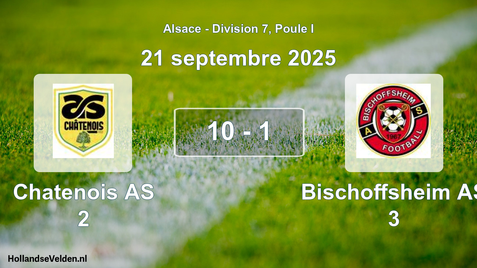 Match joué: Chatenois AS 2 - Bischoffsheim AS 3 10 - 1 (21 septembre 2025)
