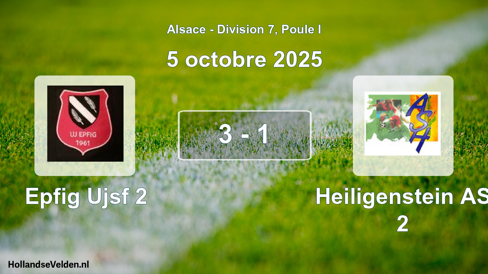 Match joué: Epfig Ujsf 2 - Heiligenstein AS 2 3 - 1 (5 octobre 2025)