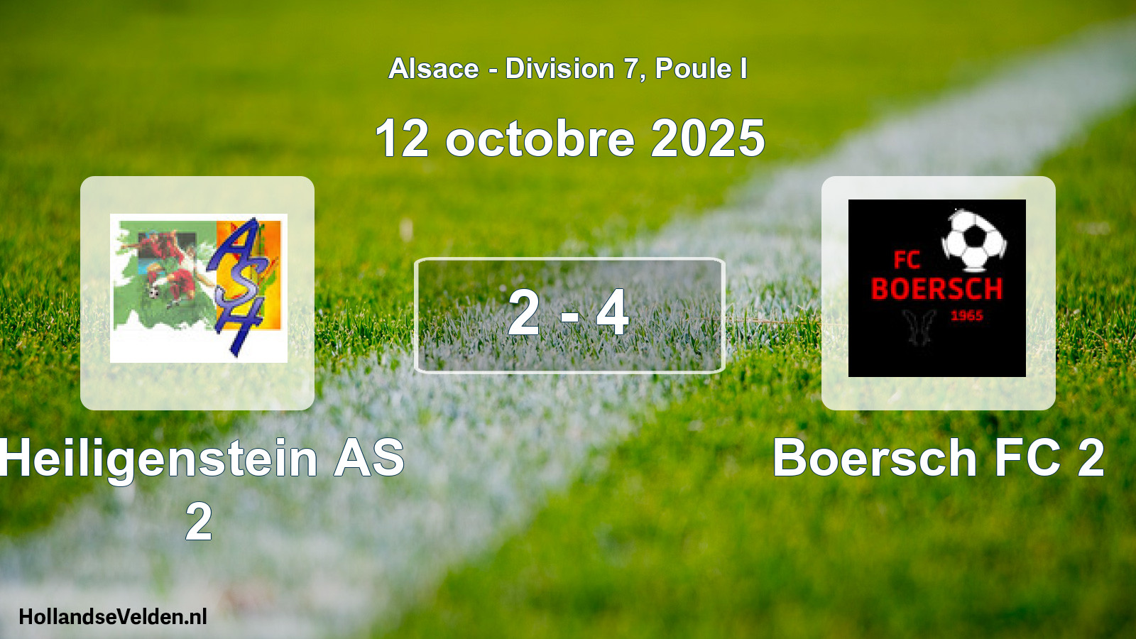 Gespeelde wedstrijd: Heiligenstein AS 2 - Boersch FC 2 2 - 4 (12 oktober 2025)