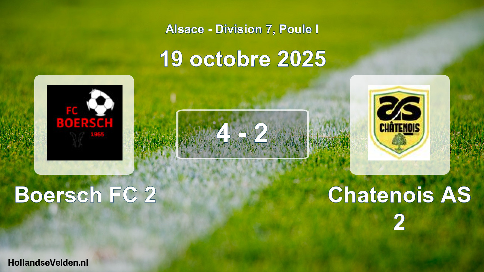 Match joué: Boersch FC 2 - Chatenois AS 2 4 - 2 (19 octobre 2025)
