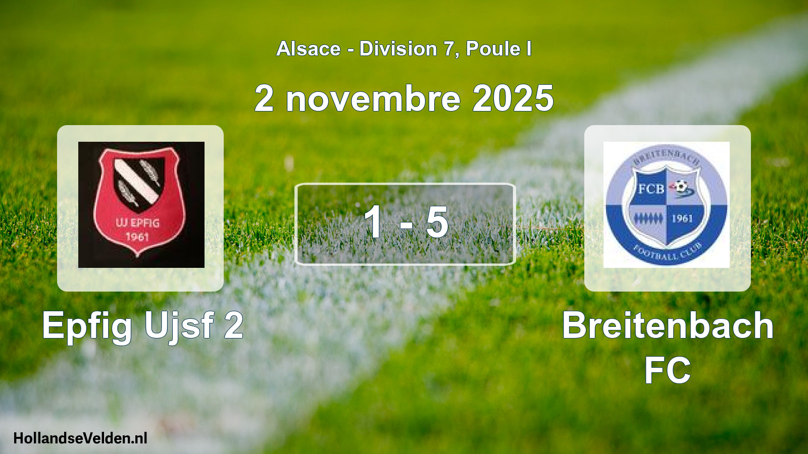 Match joué: Epfig Ujsf 2 - Breitenbach FC 1 - 5 (2 novembre 2025)