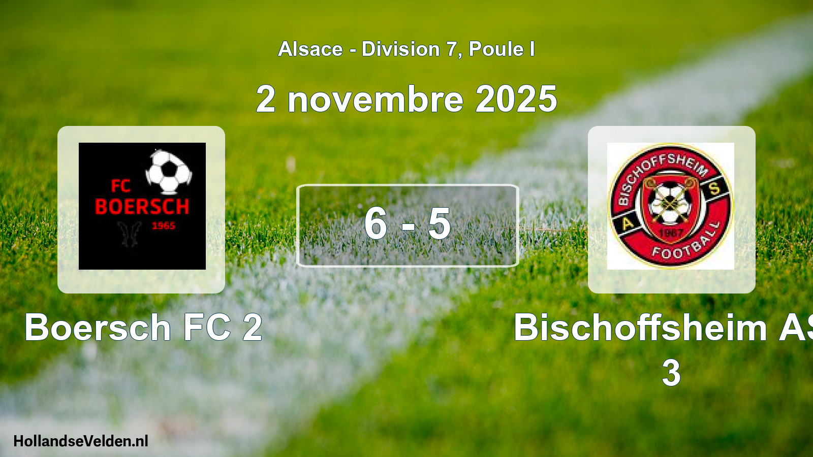 Gespeelde wedstrijd: Boersch FC 2 - Bischoffsheim AS 3 6 - 5 (2 november 2025)