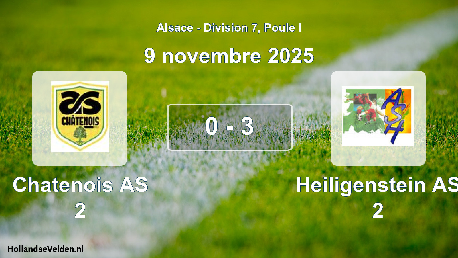 Match joué: Chatenois AS 2 - Heiligenstein AS 2 4 - 1 (9 novembre 2025)