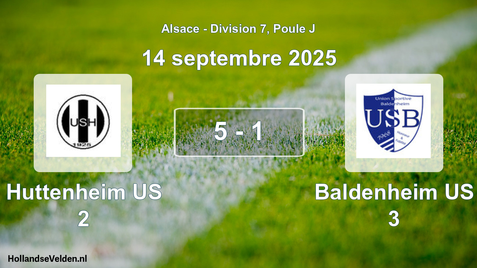 Match joué: Huttenheim US 2 - Baldenheim US 3 5 - 1 (14 septembre 2025)