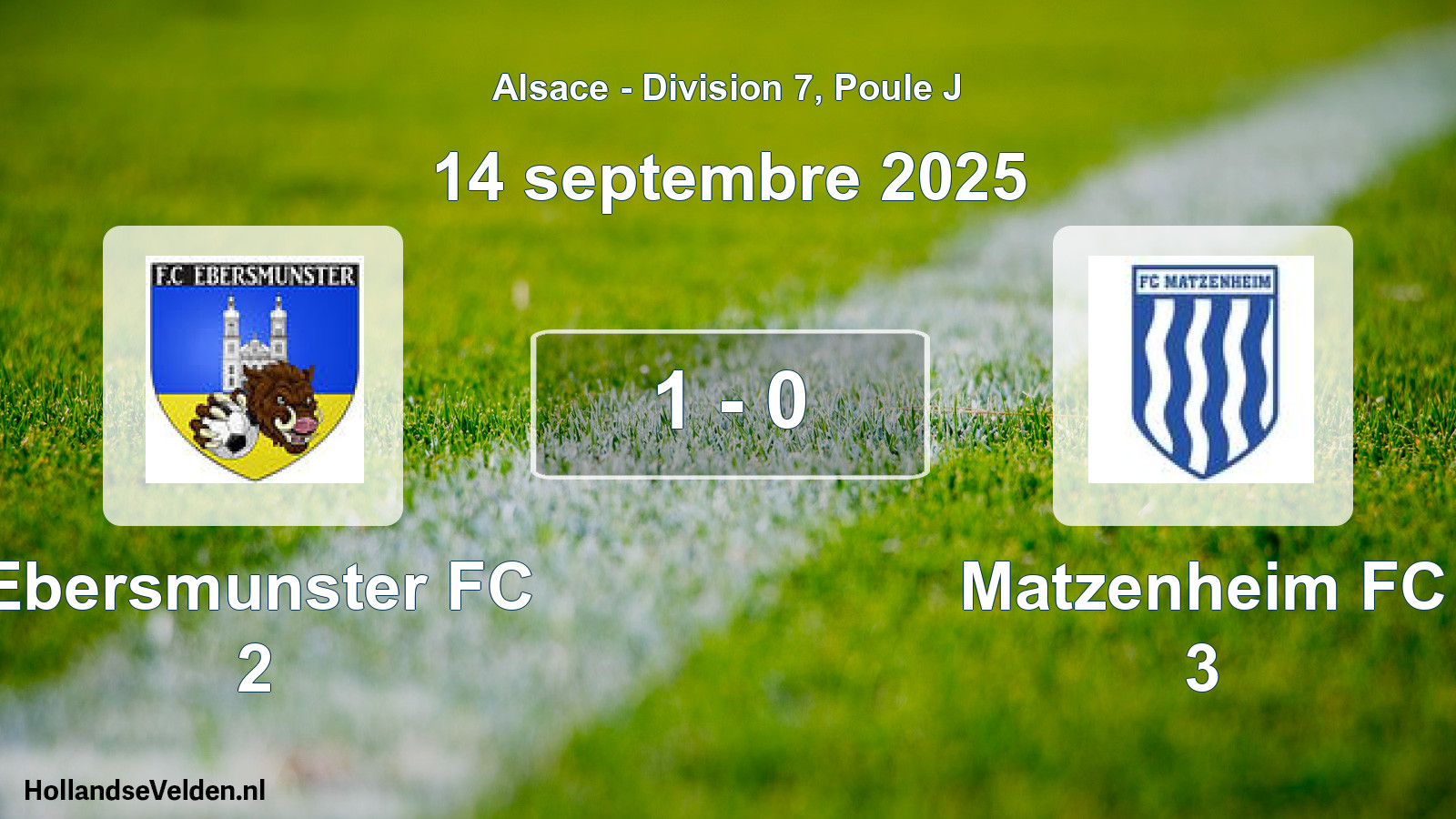 Match joué: Ebersmunster FC 2 - Matzenheim FC 3 1 - 0 (14 septembre 2025)