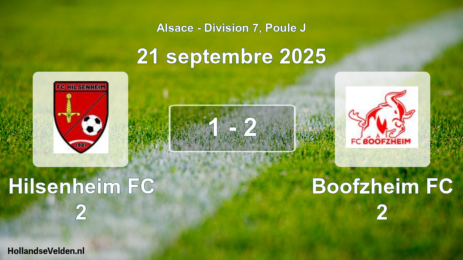 Total number of matches played: Hilsenheim FC 2 - Boofzheim FC 2 1 - 2 (21 September 2025)