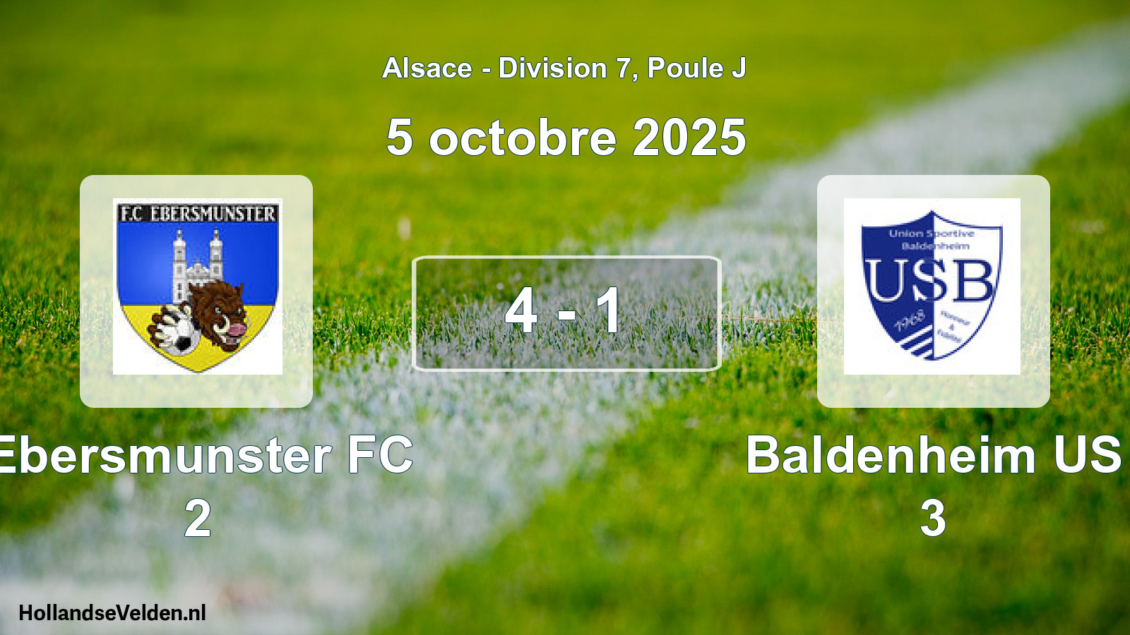 Match joué: Ebersmunster FC 2 - Baldenheim US 3 4 - 1 (5 octobre 2025)