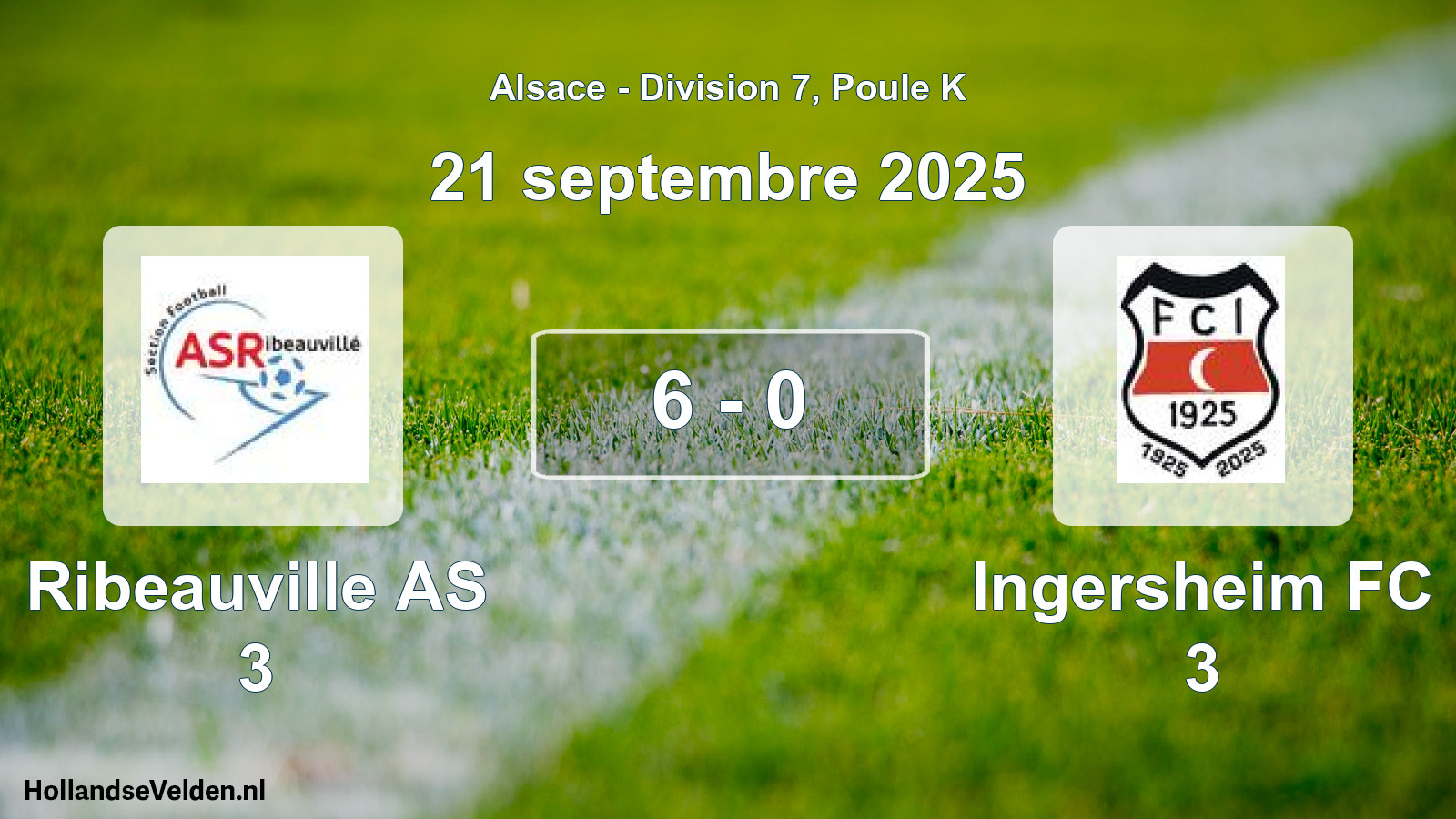 Gespeelde wedstrijd: Ribeauville AS 3 - Ingersheim FC 3 6 - 0 (21 september 2025)