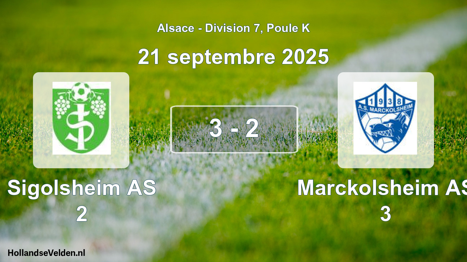 Match joué: Sigolsheim AS 2 - Marckolsheim AS 3 3 - 2 (21 septembre 2025)