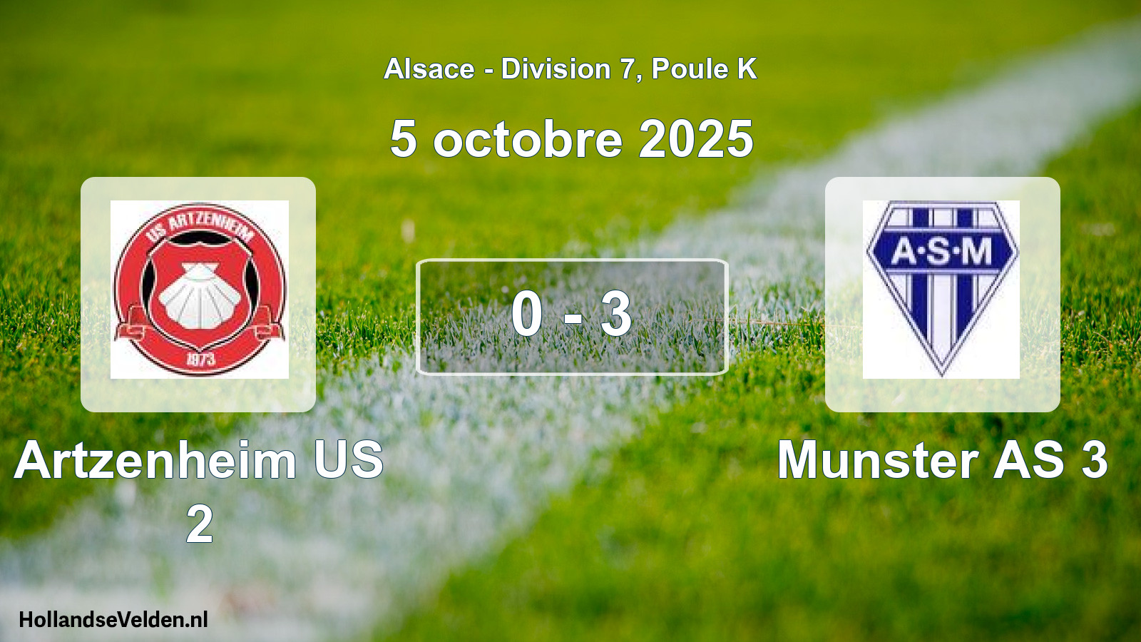 Gespeelde wedstrijd: Artzenheim US 2 - Munster AS 3 0 - 3 (5 oktober 2025)
