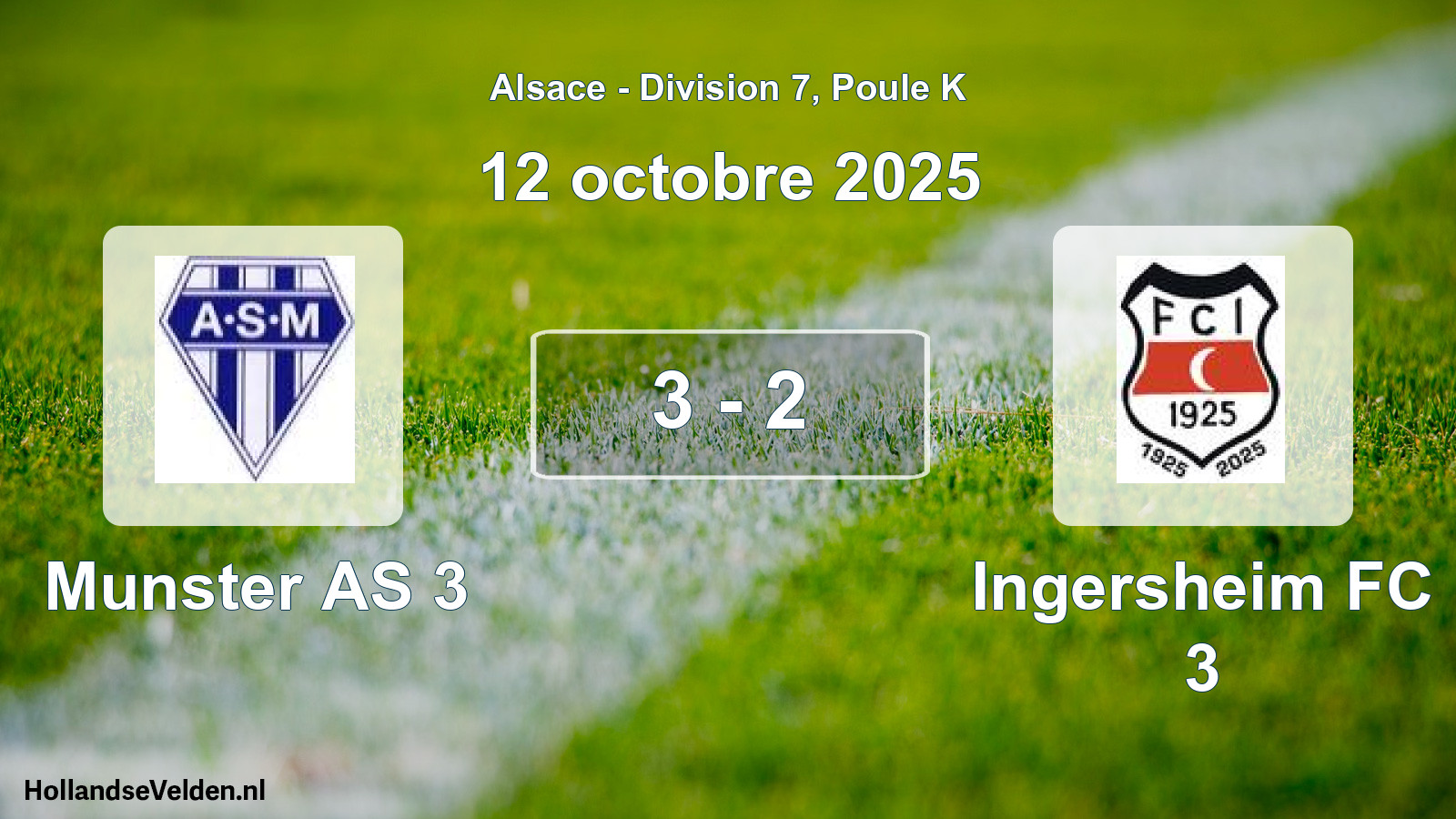 Total number of matches played: Munster AS 3 - Ingersheim FC 3 3 - 2 (12 October 2025)