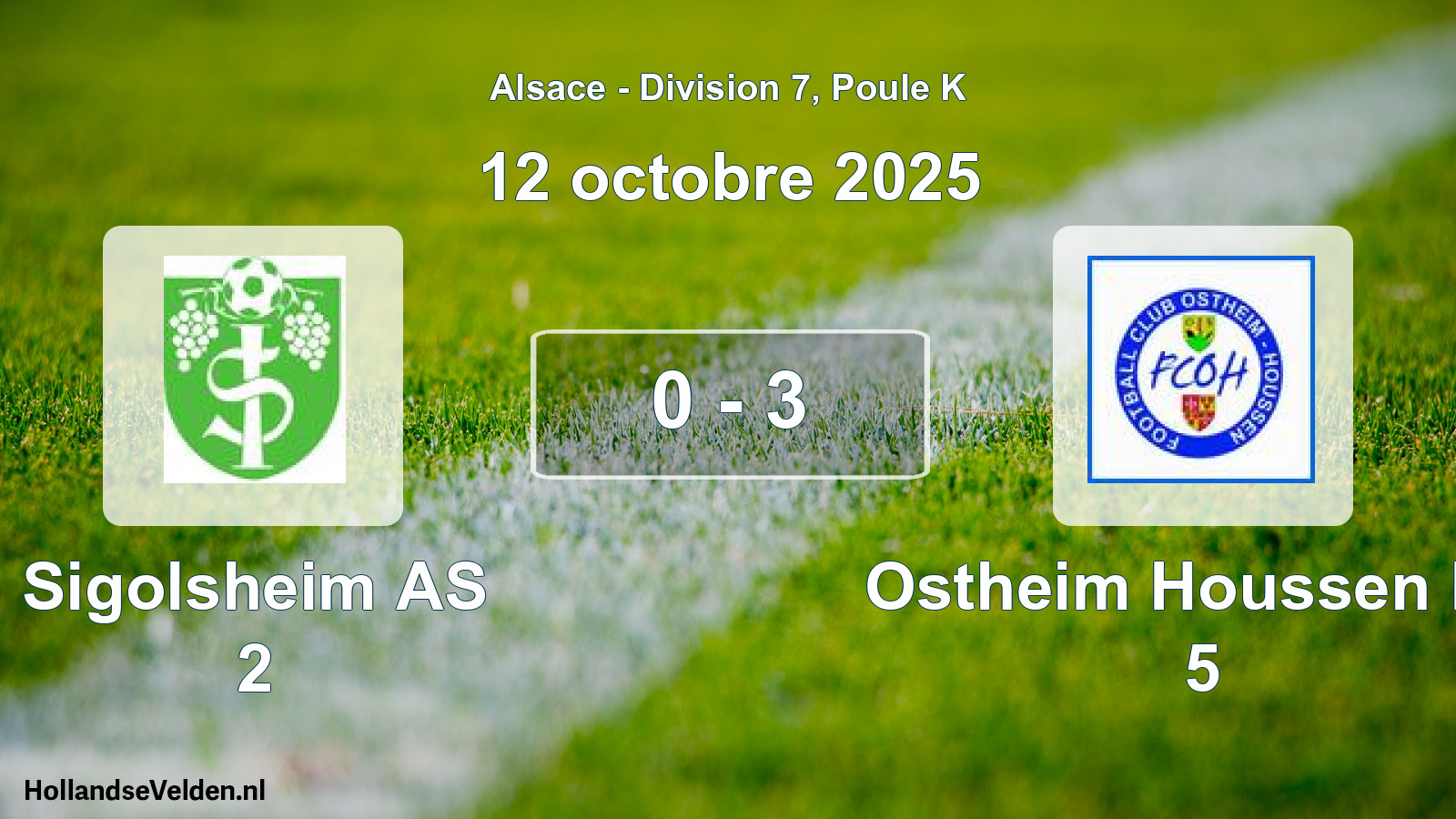 Match joué: Sigolsheim AS 2 - Ostheim Houssen FC 5 0 - 3 (12 octobre 2025)