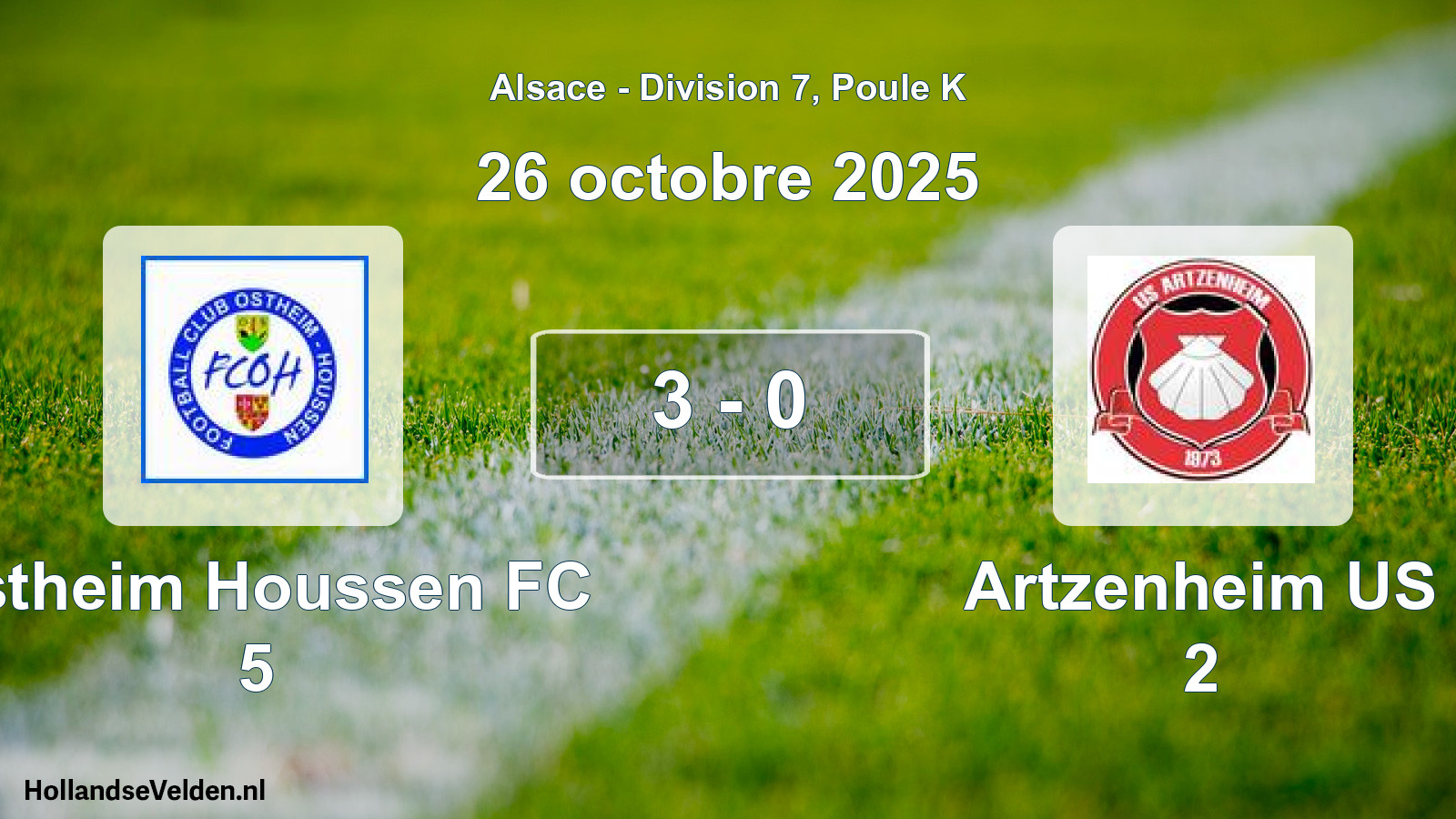 Match joué: Ostheim Houssen FC 5 - Artzenheim US 2 3 - 0 (26 octobre 2025)