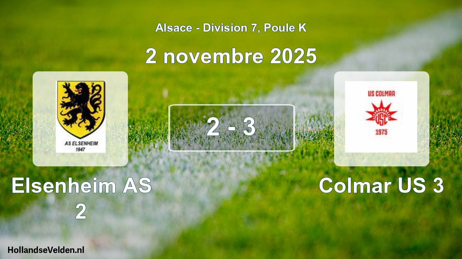 Total number of matches played: Elsenheim AS 2 - Colmar US 3 2 - 3 (2 November 2025)