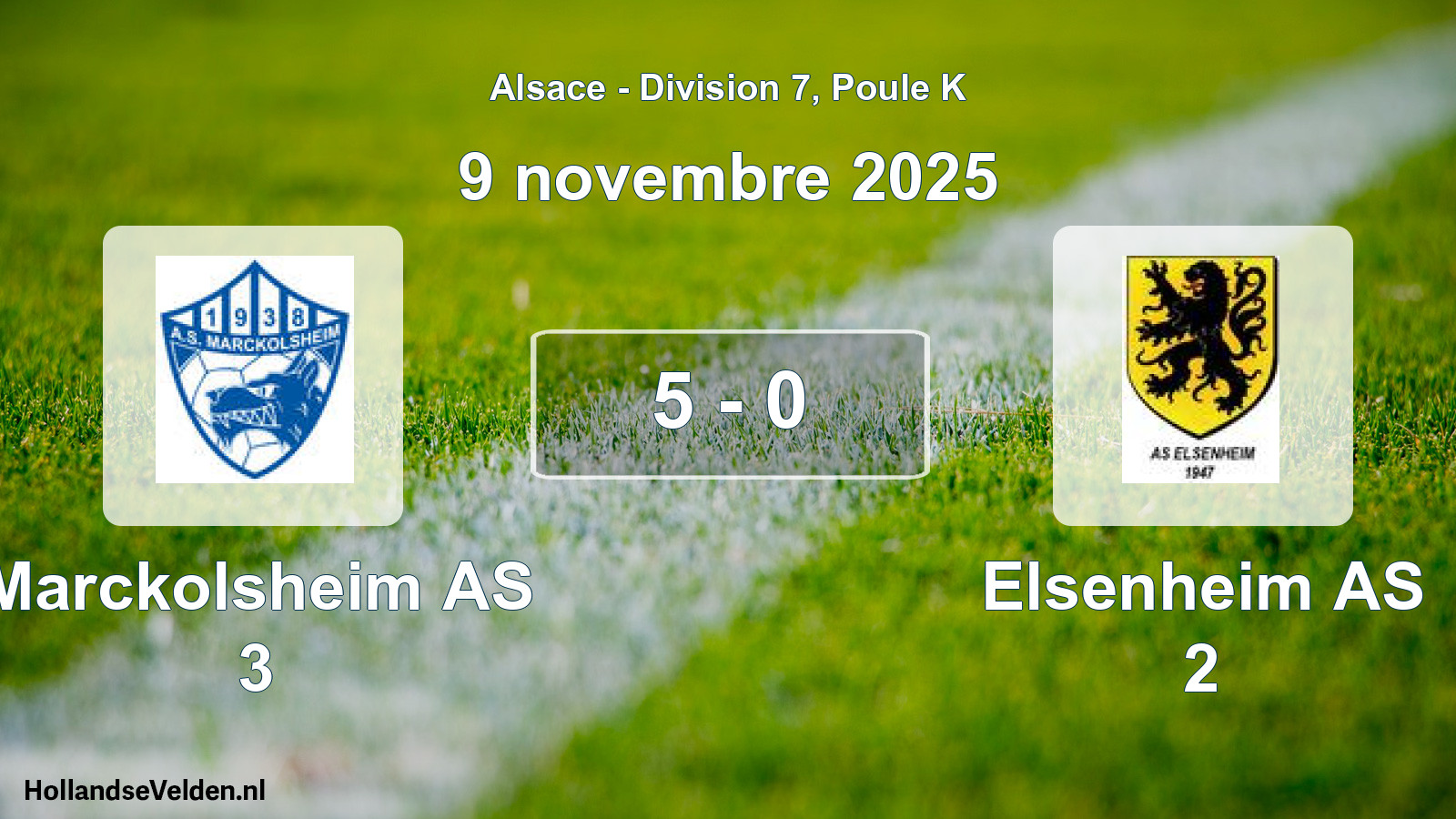 Gespeelde wedstrijd: Marckolsheim AS 3 - Elsenheim AS 2 5 - 0 (9 november 2025)
