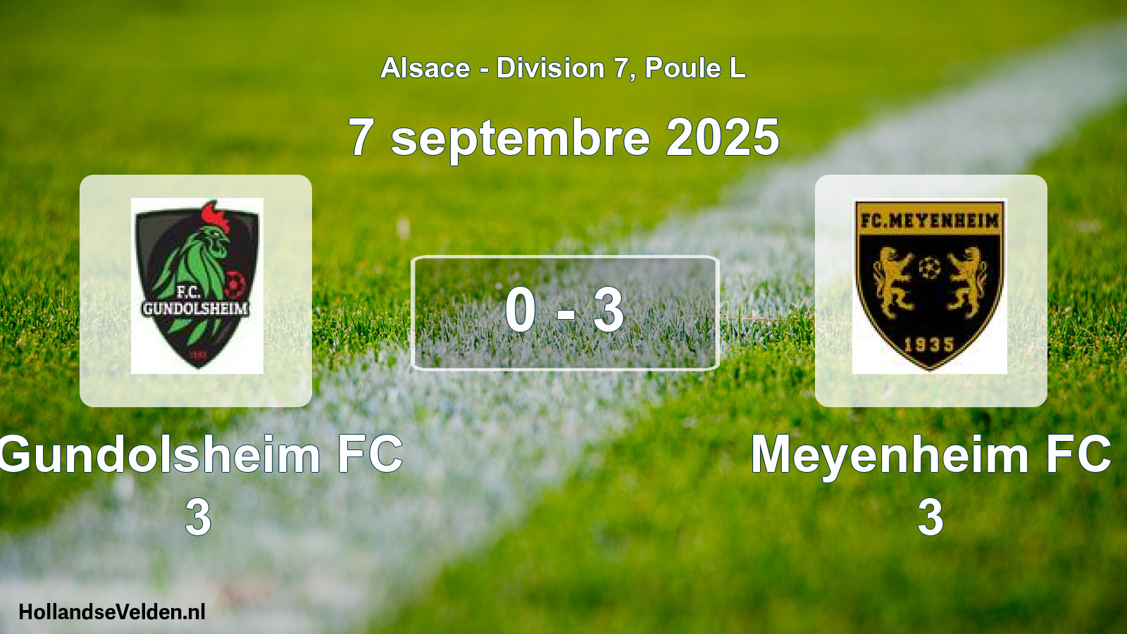 Match joué: Gundolsheim FC 3 - Meyenheim FC 3 0 - 3 (7 septembre 2025)