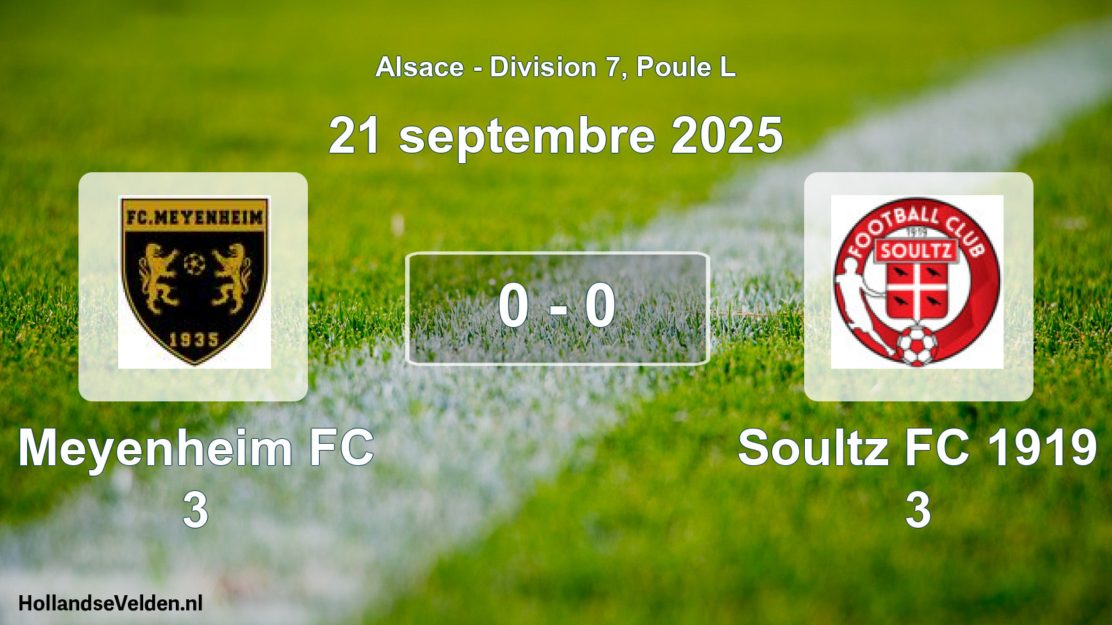 Match joué: Meyenheim FC 3 - Soultz FC 1919 3 0 - 0 (21 septembre 2025)