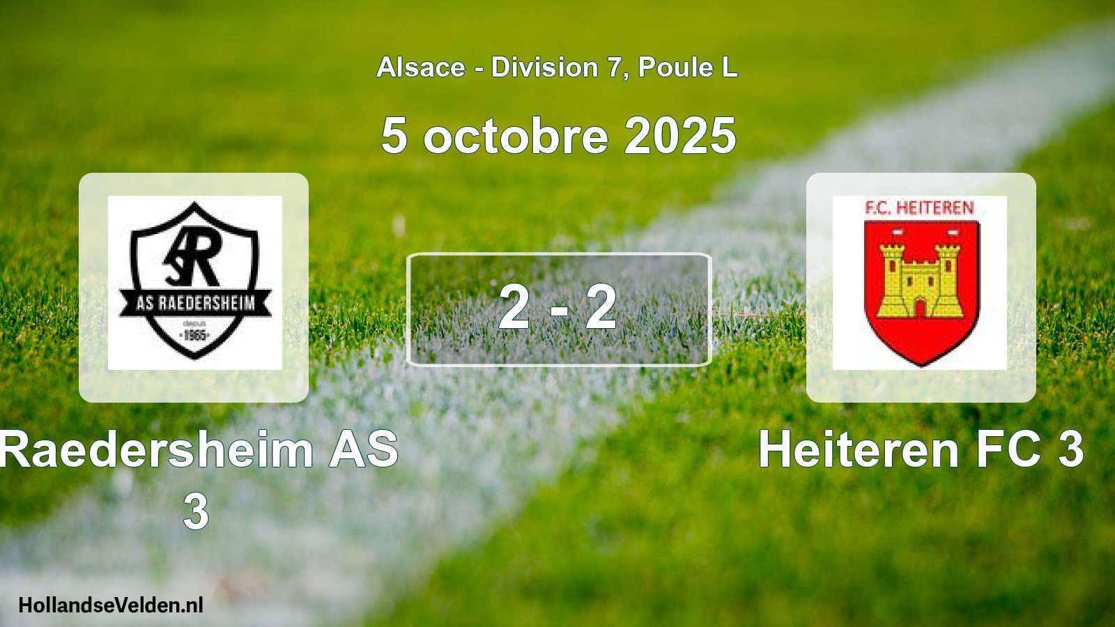 Match joué: Raedersheim AS 3 - Heiteren FC 3 2 - 2 (5 octobre 2025)