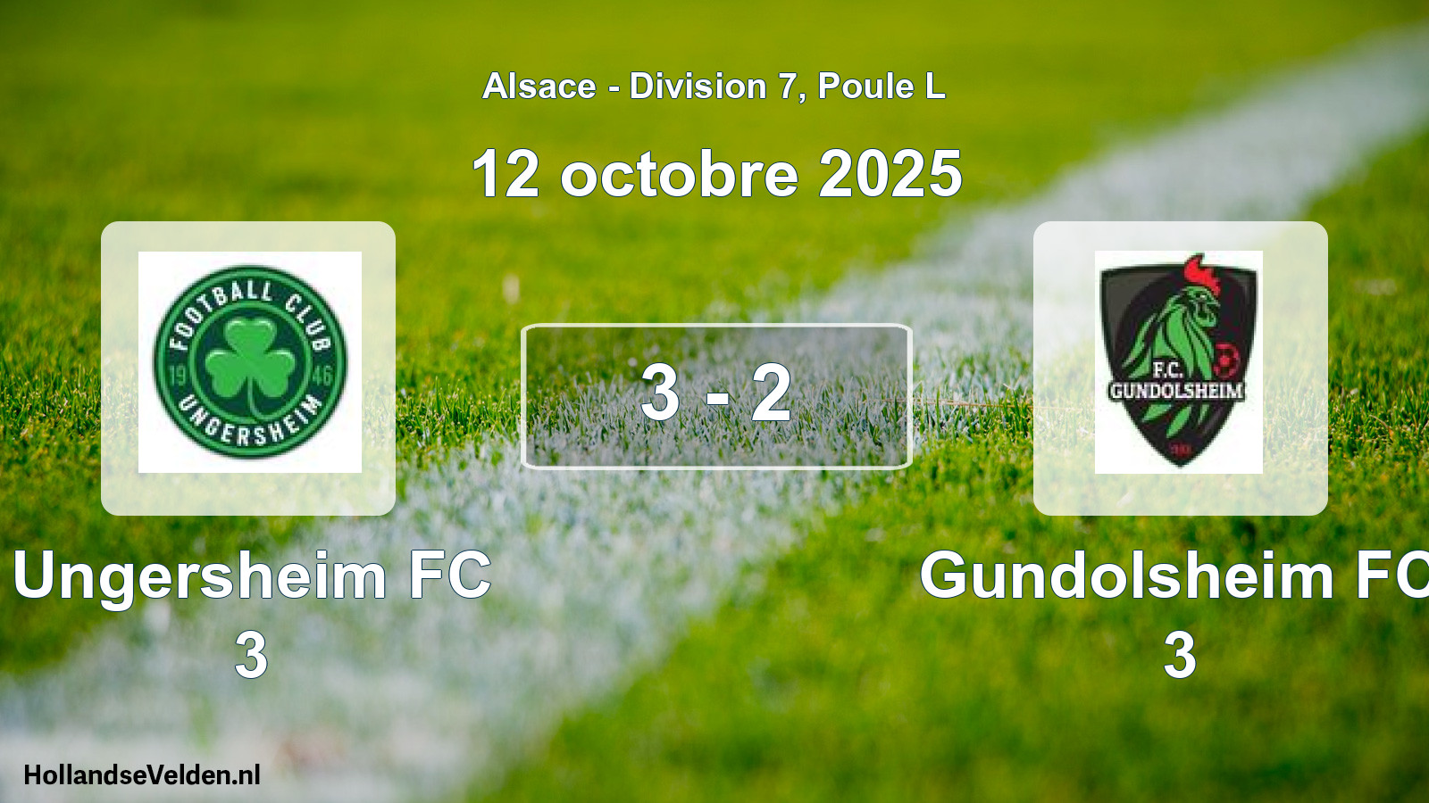 Match joué: Ungersheim FC 3 - Gundolsheim FC 3 3 - 2 (12 octobre 2025)