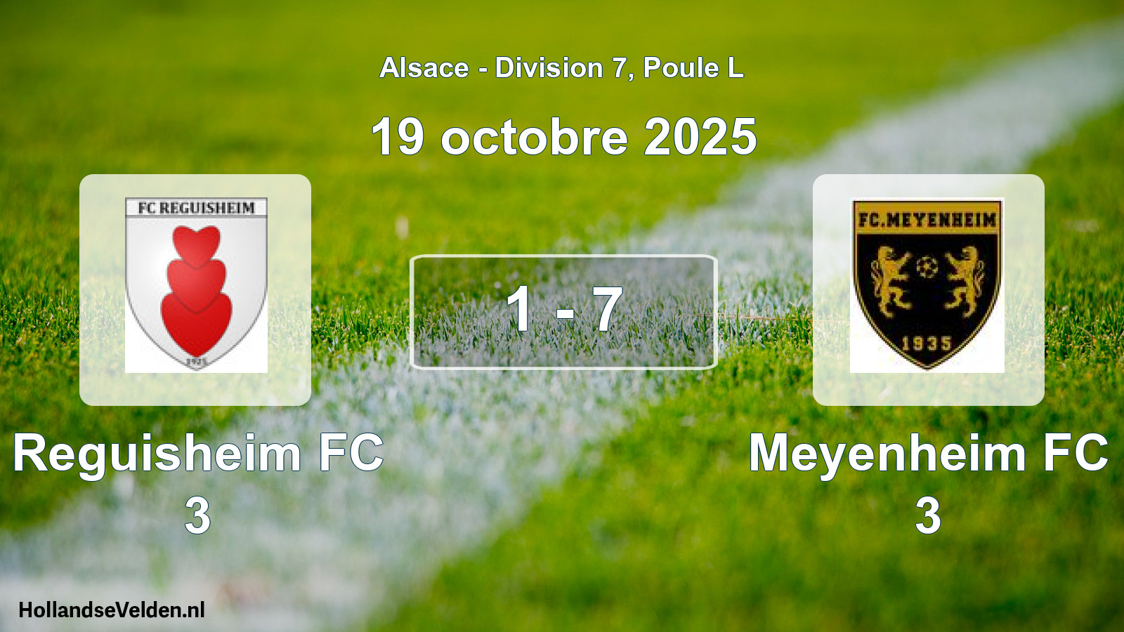 Match joué: Reguisheim FC 3 - Meyenheim FC 3 1 - 7 (19 octobre 2025)
