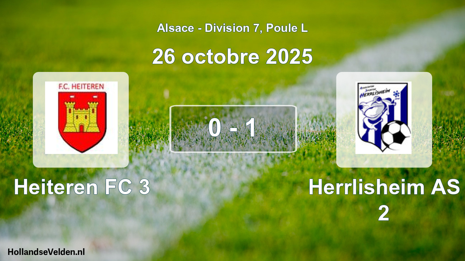 Match joué: Heiteren FC 3 - Herrlisheim AS 2 0 - 1 (26 octobre 2025)
