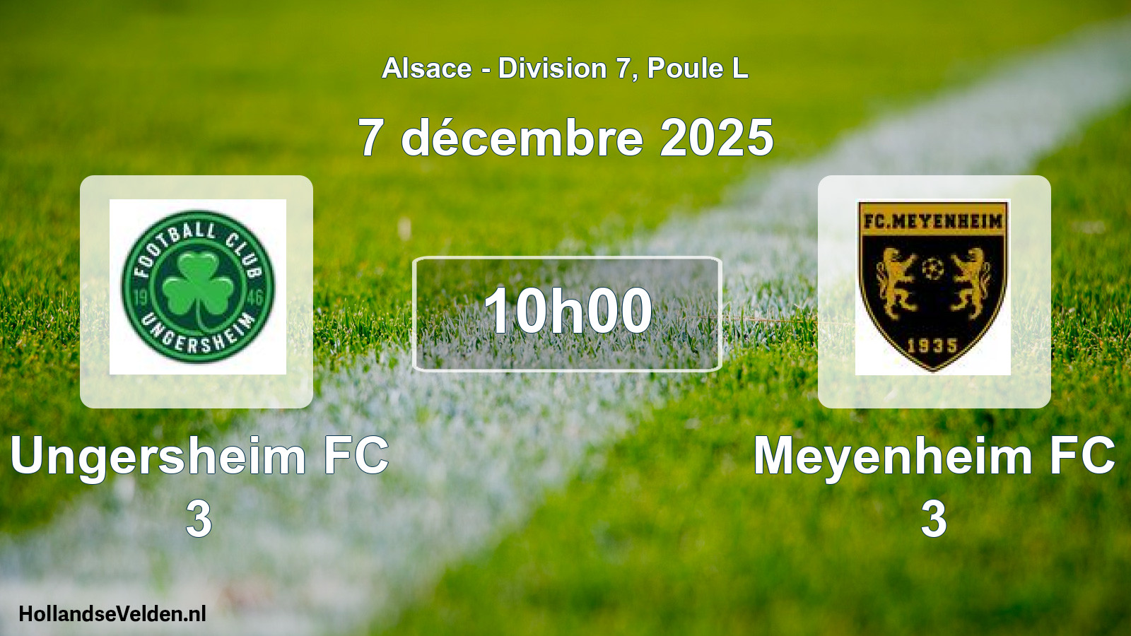 Match programmé: Ungersheim FC 3 - Meyenheim FC 3 (7 décembre 2025)