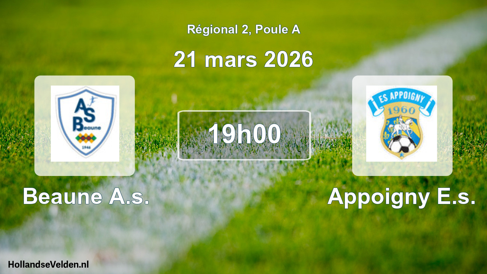 Scheduled Match: Beaune A.s. - Appoigny E.s. (21 March 2026)