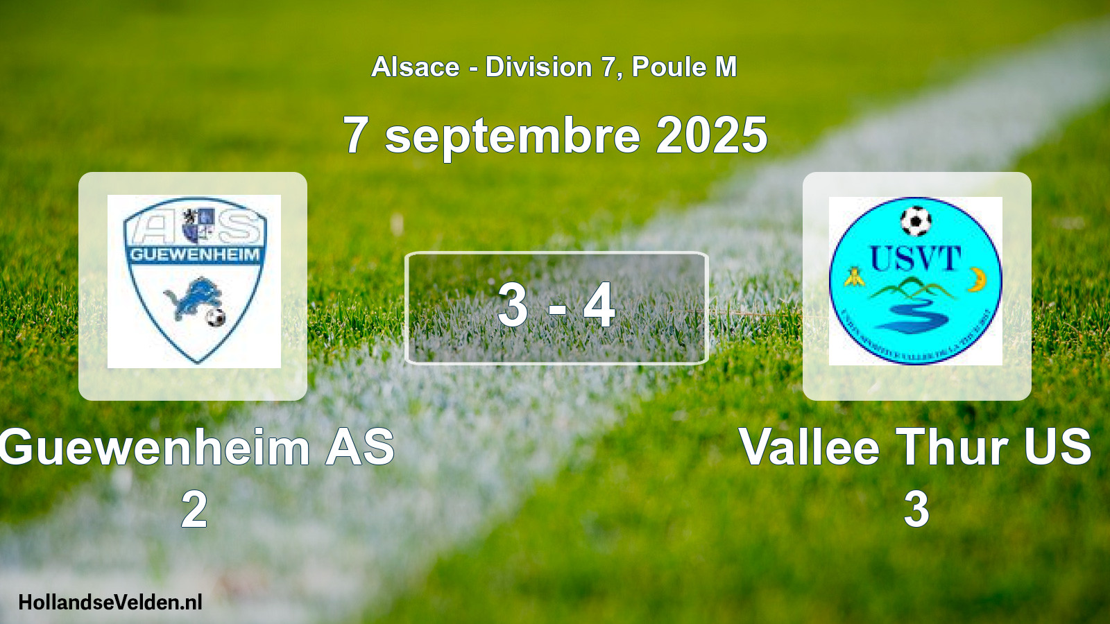 Total number of matches played: Guewenheim AS 2 - Vallee Thur US 3 3 - 4 (7 September 2025)