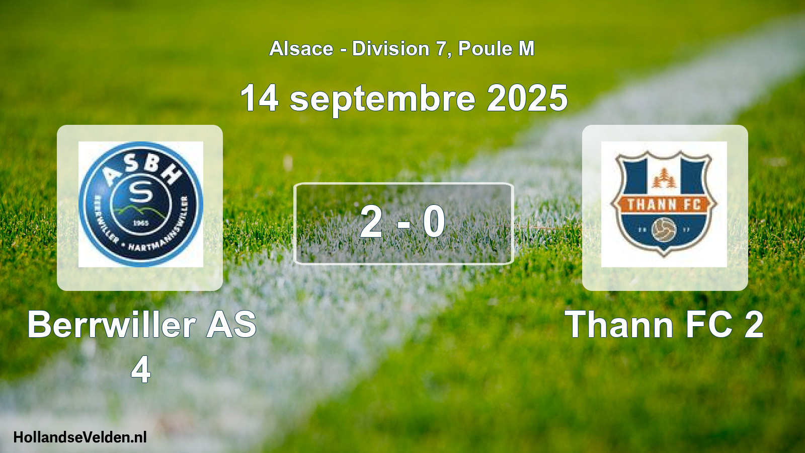 Match joué: Berrwiller AS 4 - Thann FC 2 2 - 0 (14 septembre 2025)