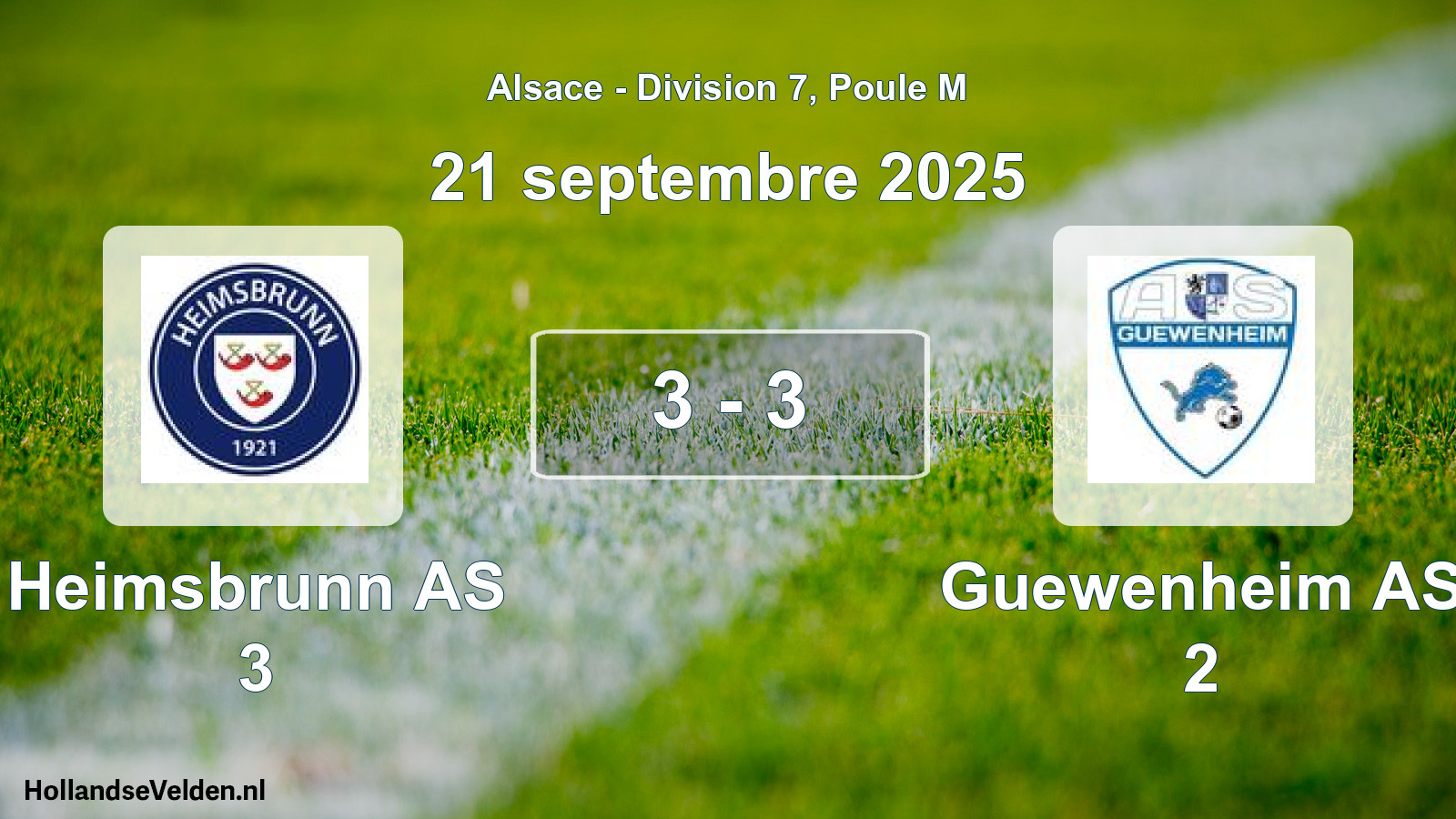 Match joué: Heimsbrunn AS 3 - Guewenheim AS 2 3 - 3 (21 septembre 2025)