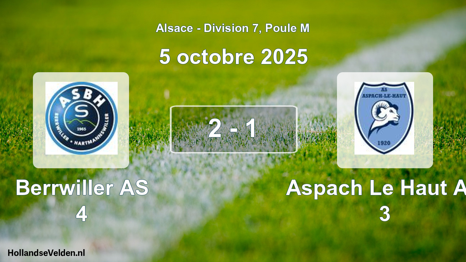 Gespeelde wedstrijd: Berrwiller AS 4 - Aspach Le Haut AS 3 2 - 1 (5 oktober 2025)