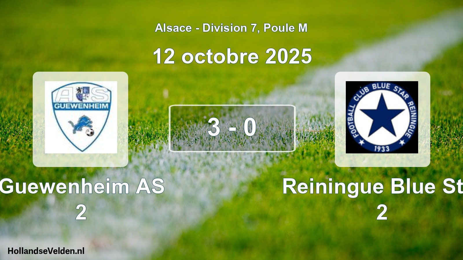 Match joué: Guewenheim AS 2 - Reiningue Blue Star 2 3 - 0 (12 octobre 2025)