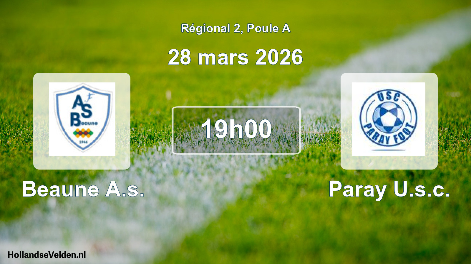 Geplande wedstrijd: Beaune A.s. - Paray U.s.c. (28 mars 2026)